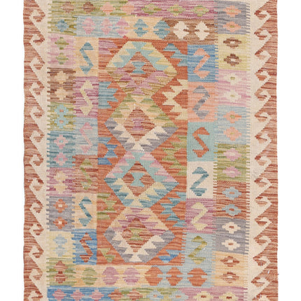 Maimana Kilim 2' 8" X 3' 7" Hand Knotted Wool Kilim 2' 8" X 3' 7" (81 X 109) / Multi / Wool