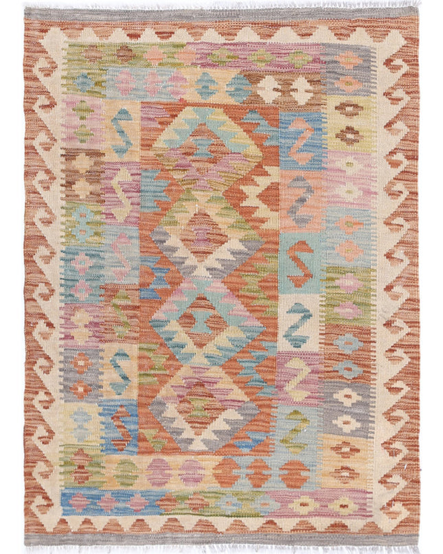 Maimana Kilim 2' 8" X 3' 7" Hand Knotted Wool Kilim 2' 8" X 3' 7" (81 X 109) / Multi / Wool