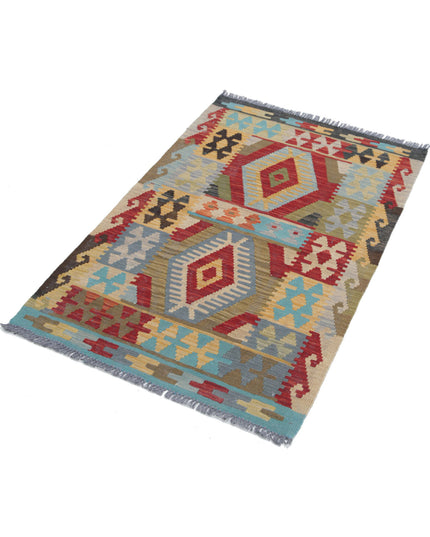 Maimana Kilim 2' 8" X 4' 2" Hand Knotted Wool Kilim 2' 8" X 4' 2" (81 X 127) / Multi / Wool