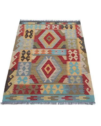 Maimana Kilim 2' 8" X 4' 2" Hand Knotted Wool Kilim 2' 8" X 4' 2" (81 X 127) / Multi / Wool
