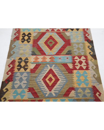 Maimana Kilim 2' 8" X 4' 2" Hand Knotted Wool Kilim 2' 8" X 4' 2" (81 X 127) / Multi / Wool