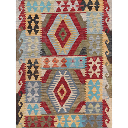 Maimana Kilim 2' 8" X 4' 2" Hand Knotted Wool Kilim 2' 8" X 4' 2" (81 X 127) / Multi / Wool