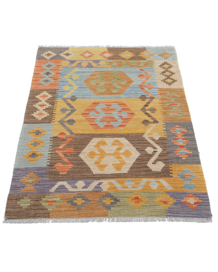 Maimana Kilim 2' 8" X 4' 1" Hand Knotted Wool Kilim 2' 8" X 4' 1" (81 X 124) / Multi / Wool