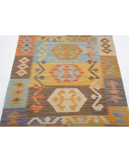 Maimana Kilim 2' 8" X 4' 1" Hand Knotted Wool Kilim 2' 8" X 4' 1" (81 X 124) / Multi / Wool