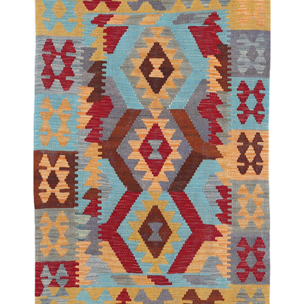 Maimana Kilim 2' 8" X 4' 0" Hand Knotted Wool Kilim 2' 8" X 4' 0" (81 X 122) / Multi / Wool