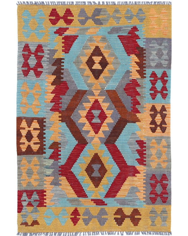Maimana Kilim 2' 8" X 4' 0" Hand Knotted Wool Kilim 2' 8" X 4' 0" (81 X 122) / Multi / Wool