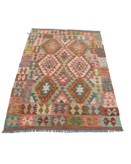Maimana Kilim 3' 3" X 4' 9" Hand Knotted Wool Kilim 3' 3" X 4' 9" (99 X 145) / Multi / Wool