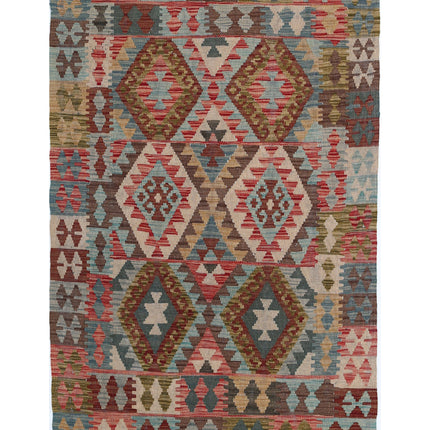 Maimana Kilim 3' 3" X 4' 9" Hand Knotted Wool Kilim 3' 3" X 4' 9" (99 X 145) / Multi / Wool