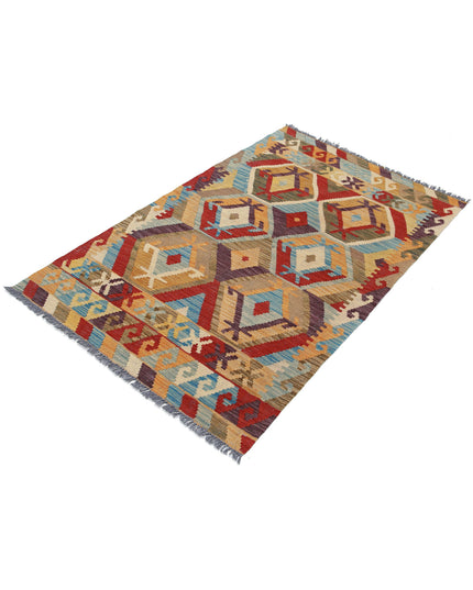 Maimana Kilim 3' 2" X 5' 2" Hand Knotted Wool Kilim 3' 2" X 5' 2" (97 X 158) / Multi / Wool