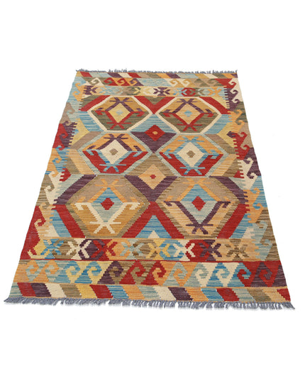 Maimana Kilim 3' 2" X 5' 2" Hand Knotted Wool Kilim 3' 2" X 5' 2" (97 X 158) / Multi / Wool