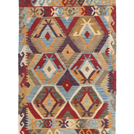 Maimana Kilim 3' 2" X 5' 2" Hand Knotted Wool Kilim 3' 2" X 5' 2" (97 X 158) / Multi / Wool
