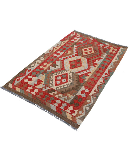 Maimana Kilim 3' 2" X 4' 10" Hand Knotted Wool Kilim 3' 2" X 4' 10" (97 X 147) / Multi / Wool