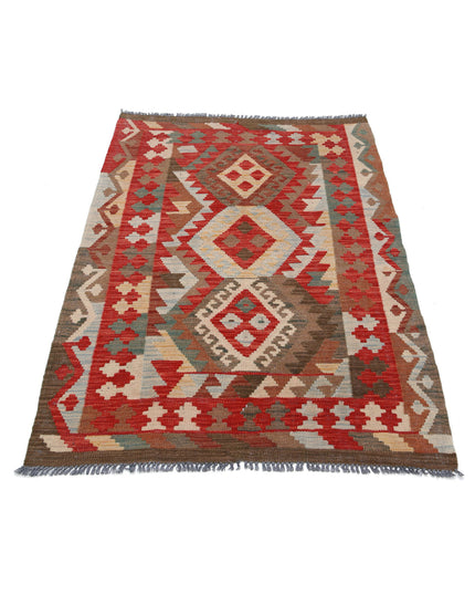 Maimana Kilim 3' 2" X 4' 10" Hand Knotted Wool Kilim 3' 2" X 4' 10" (97 X 147) / Multi / Wool