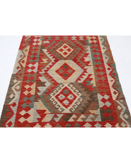 Maimana Kilim 3' 2" X 4' 10" Hand Knotted Wool Kilim 3' 2" X 4' 10" (97 X 147) / Multi / Wool