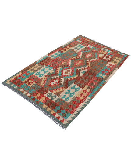 Maimana Kilim 3' 1" X 5' 1" Hand Knotted Wool Kilim 3' 1" X 5' 1" (94 X 155) / Multi / Wool