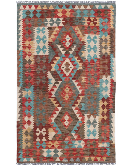 Maimana Kilim 3' 1" X 5' 1" Hand Knotted Wool Kilim 3' 1" X 5' 1" (94 X 155) / Multi / Wool