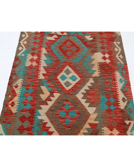 Maimana Kilim 3' 2" X 4' 10" Hand Knotted Wool Kilim 3' 2" X 4' 10" (97 X 147) / Multi / Wool