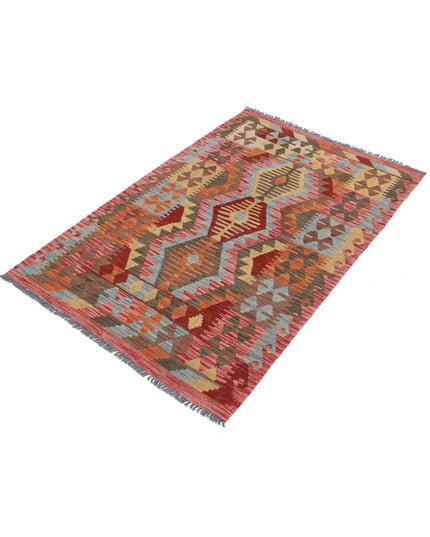 Maimana Kilim 3' 2" X 4' 10" Hand Knotted Wool Kilim 3' 2" X 4' 10" (97 X 147) / Multi / Wool