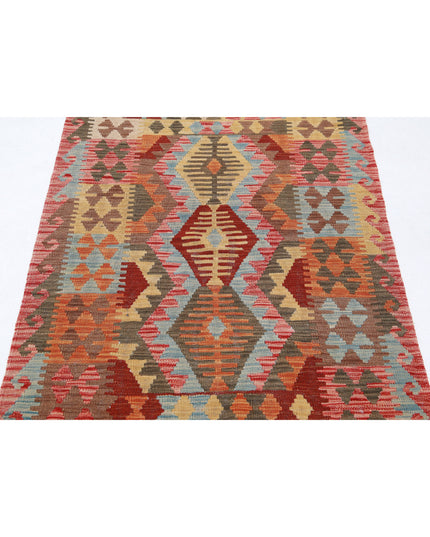 Maimana Kilim 3' 2" X 4' 10" Hand Knotted Wool Kilim 3' 2" X 4' 10" (97 X 147) / Multi / Wool