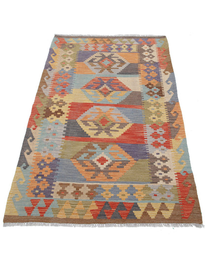 Maimana Kilim 3' 1" X 5' 1" Hand Knotted Wool Kilim 3' 1" X 5' 1" (94 X 155) / Multi / Wool