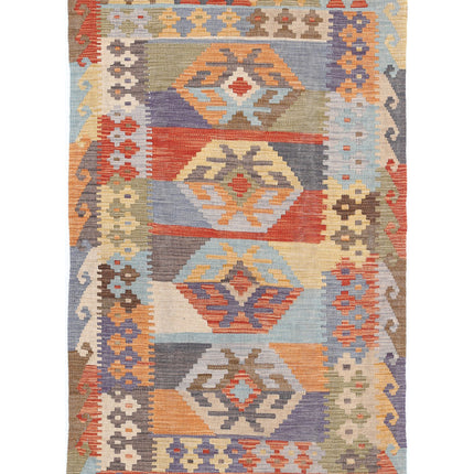 Maimana Kilim 3' 1" X 5' 1" Hand Knotted Wool Kilim 3' 1" X 5' 1" (94 X 155) / Multi / Wool