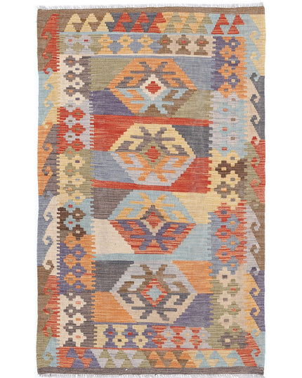 Maimana Kilim 3' 1" X 5' 1" Hand Knotted Wool Kilim 3' 1" X 5' 1" (94 X 155) / Multi / Wool