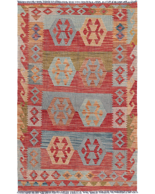 Maimana Kilim 3' 2" X 5' 3" Hand Knotted Wool Kilim 3' 2" X 5' 3" (97 X 160) / Multi / Wool