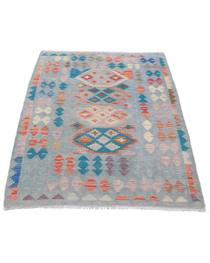 Maimana Kilim 3' 4" X 4' 10" Hand Knotted Wool Kilim 3' 4" X 4' 10" (101 X 147) / Multi / Wool