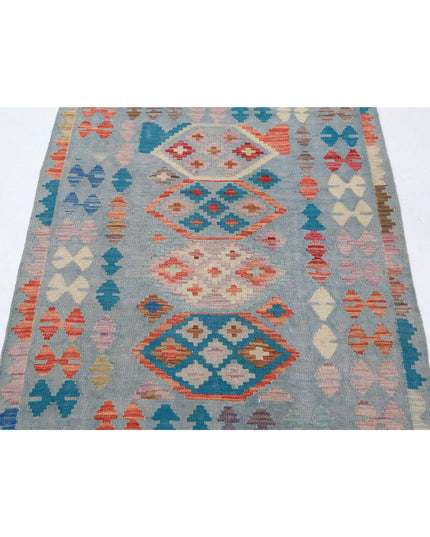 Maimana Kilim 3' 4" X 4' 10" Hand Knotted Wool Kilim 3' 4" X 4' 10" (101 X 147) / Multi / Wool