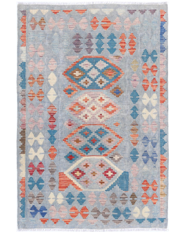 Maimana Kilim 3' 4" X 4' 10" Hand Knotted Wool Kilim 3' 4" X 4' 10" (101 X 147) / Multi / Wool