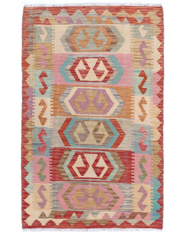 Maimana Kilim 2' 8" X 4' 2" Hand Knotted Wool Kilim 2' 8" X 4' 2" (81 X 127) / Multi / Wool