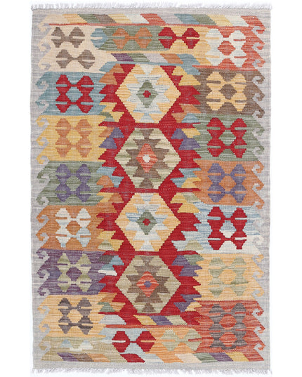 Maimana Kilim 2' 8" X 4' 1" Hand Knotted Wool Kilim 2' 8" X 4' 1" (81 X 124) / Multi / Wool