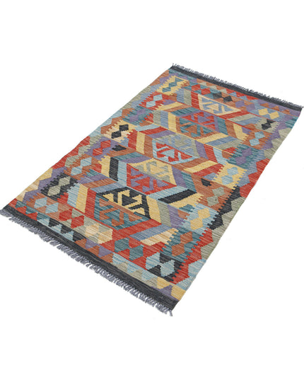 Maimana Kilim 2' 6" X 4' 2" Hand Knotted Wool Kilim 2' 6" X 4' 2" (76 X 127) / Multi / Wool