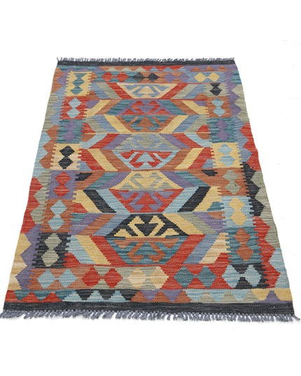 Maimana Kilim 2' 6" X 4' 2" Hand Knotted Wool Kilim 2' 6" X 4' 2" (76 X 127) / Multi / Wool