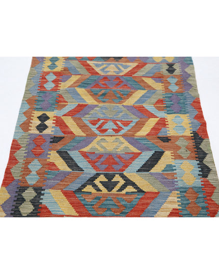 Maimana Kilim 2' 6" X 4' 2" Hand Knotted Wool Kilim 2' 6" X 4' 2" (76 X 127) / Multi / Wool