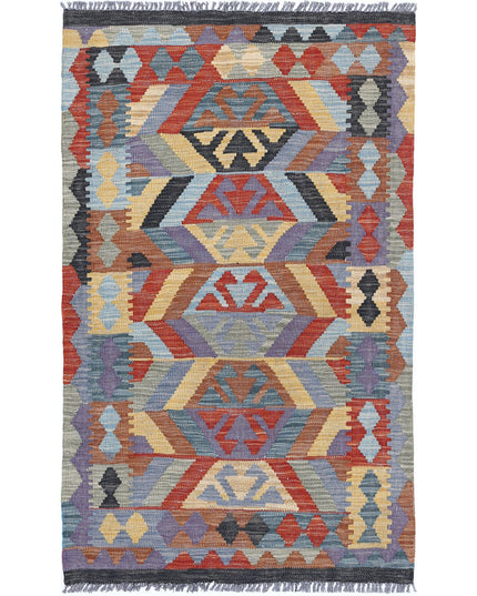 Maimana Kilim 2' 6" X 4' 2" Hand Knotted Wool Kilim 2' 6" X 4' 2" (76 X 127) / Multi / Wool