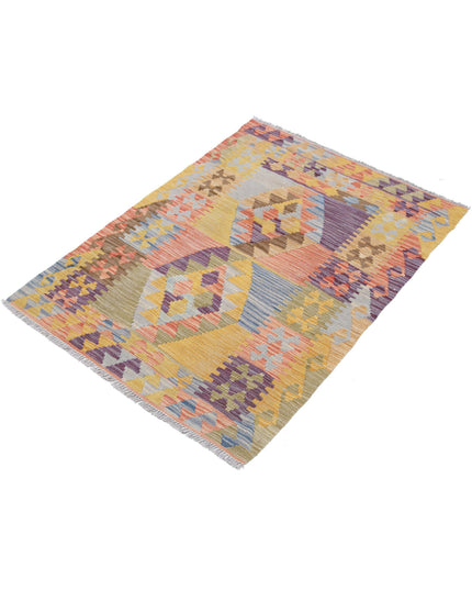 Maimana Kilim 2' 8" X 3' 10" Hand Knotted Wool Kilim 2' 8" X 3' 10" (81 X 117) / Multi / Wool