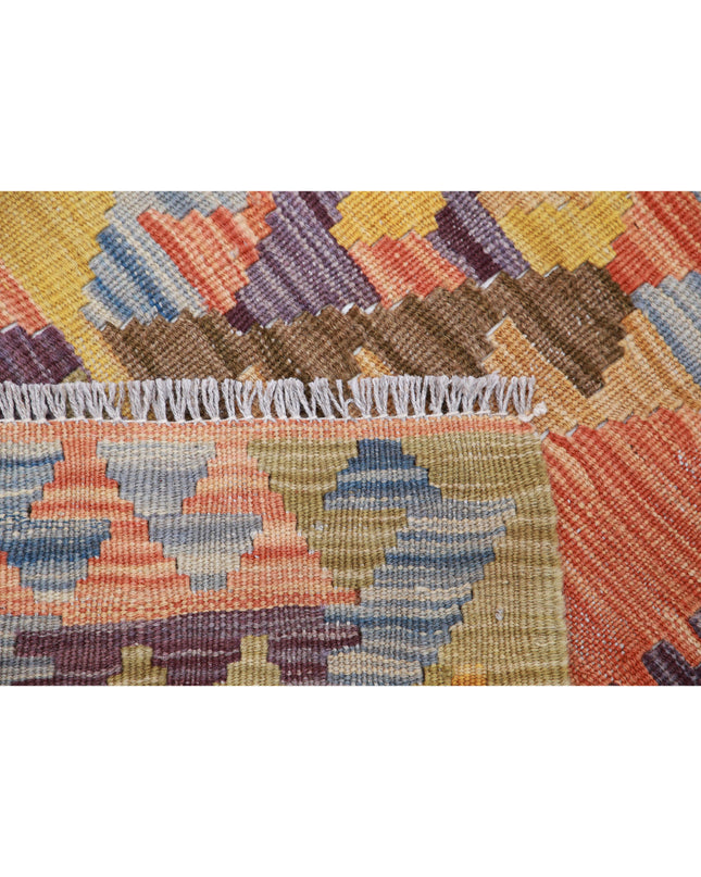 Maimana Kilim 2' 8" X 3' 10" Hand Knotted Wool Kilim 2' 8" X 3' 10" (81 X 117) / Multi / Wool
