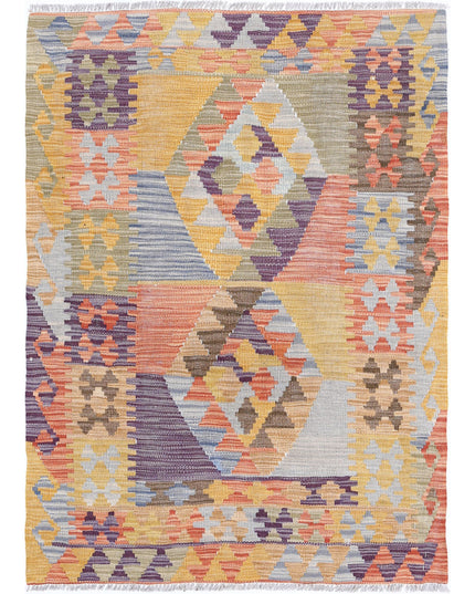 Maimana Kilim 2' 8" X 3' 10" Hand Knotted Wool Kilim 2' 8" X 3' 10" (81 X 117) / Multi / Wool