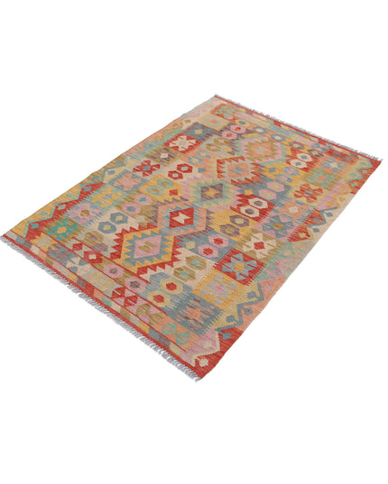 Maimana Kilim 3' 4" X 4' 10" Hand Knotted Wool Kilim 3' 4" X 4' 10" (101 X 147) / Multi / Wool