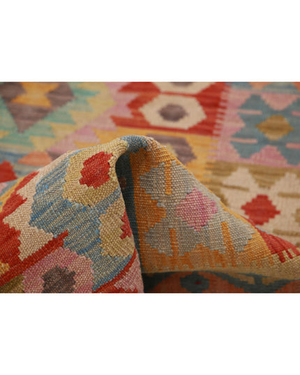 Maimana Kilim 3' 4" X 4' 10" Hand Knotted Wool Kilim 3' 4" X 4' 10" (101 X 147) / Multi / Wool