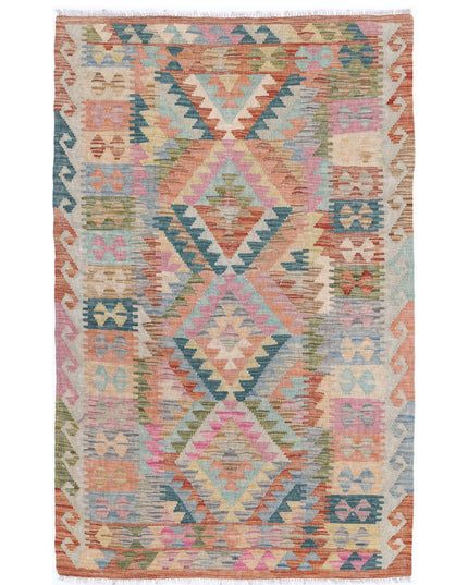 Maimana Kilim 3' 3" X 5' 2" Hand Knotted Wool Kilim 3' 3" X 5' 2" (99 X 158) / Multi / Wool
