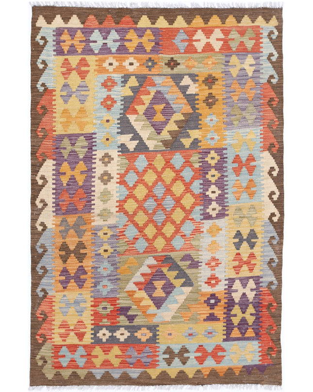Maimana Kilim 3' 4" X 5' 0" Hand Knotted Wool Kilim 3' 4" X 5' 0" (101 X 152) / Multi / Wool