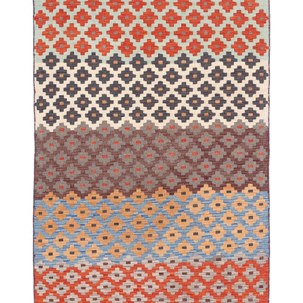 Maimana Kilim 3' 1" X 4' 8" Hand Knotted Wool Kilim 3' 1" X 4' 8" (94 X 142) / Multi / Wool