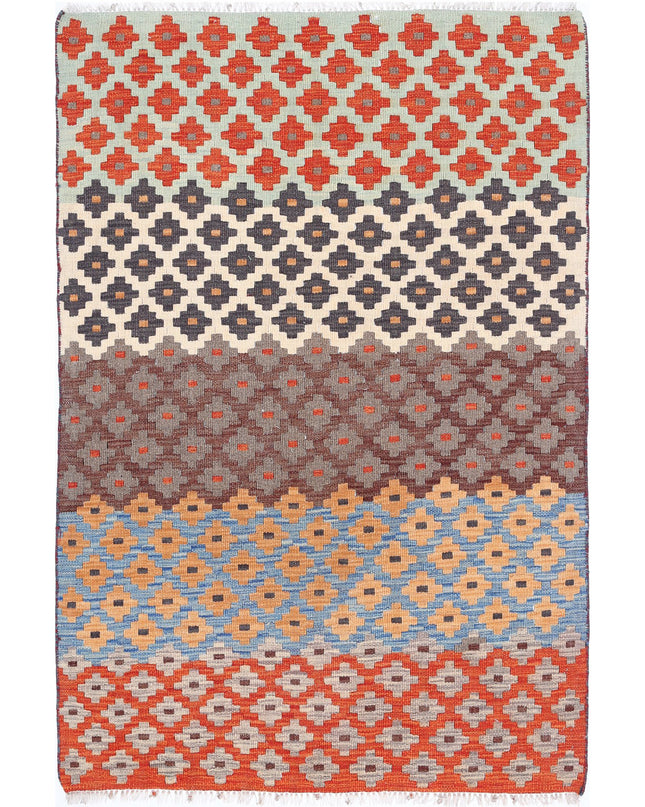 Maimana Kilim 3' 1" X 4' 8" Hand Knotted Wool Kilim 3' 1" X 4' 8" (94 X 142) / Multi / Wool