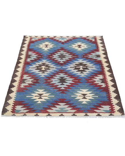 Maimana Kilim 3' 5" X 4' 6" Hand Knotted Wool Kilim 3' 5" X 4' 6" (104 X 137) / Multi / Wool
