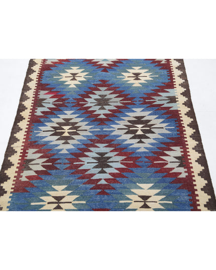 Maimana Kilim 3' 5" X 4' 6" Hand Knotted Wool Kilim 3' 5" X 4' 6" (104 X 137) / Multi / Wool