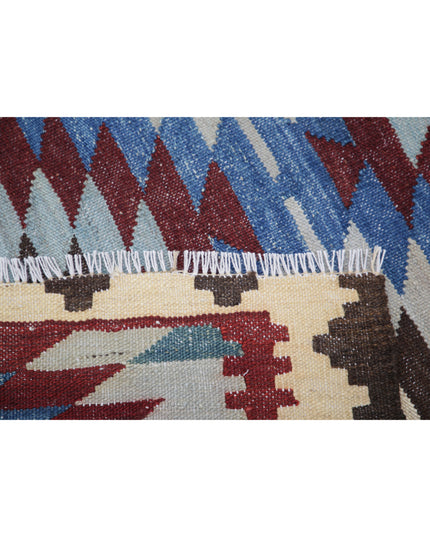 Maimana Kilim 3' 5" X 4' 6" Hand Knotted Wool Kilim 3' 5" X 4' 6" (104 X 137) / Multi / Wool