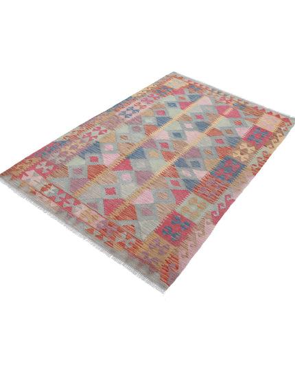 Maimana Kilim 3' 11" X 5' 9" Hand Knotted Wool Kilim 3' 11" X 5' 9" (119 X 175) / Multi / Wool