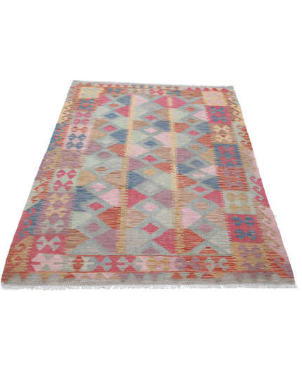 Maimana Kilim 3' 11" X 5' 9" Hand Knotted Wool Kilim 3' 11" X 5' 9" (119 X 175) / Multi / Wool